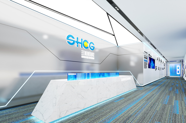 北京三和晨光办公室前台装修效果图